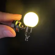 BLACK Sconce globe SUPER bright battery LED LAMP Dollhouse miniature light