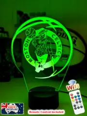 BOSTON CELTICS BASKETBALL Personalised 3D LED Night Light 7 Colour Change Lamp