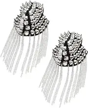 GRADENEVE Epaulettes Shoulder Boards Badge Rivet Tassel Chain Epaulet for Men's Costumes