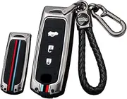 ontto Metal Car Key fob Cover case Fit for Mazda 2 3 5 6 8 CX-3 CX-4 CX-5 CX-7 CX-9 MX-5 3 Axela Keyring Silicone Key Shell Holder Bag Keychain Accessories 3 Button Black