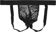 [JEShifangjiusu] Men's Lace Sissy Thong Panties Sheer Briefs T-Back G-String Underwear Sexy Low Rise Mesh Bikini Underpants
