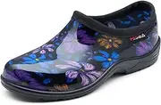 [HISEA] Waterproof Garden Shoe for Women Outdoor Slip-On Rain Boots Rubber Rain Shoes Short Ankle Booties and Garden Clogs with Comfort Insole