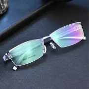 Retro Mens Rectangle Half Rimless Reading Glasses Metal Readers +0.5~6.0