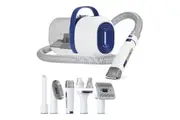 Petzly Pet Grooming Kit 7 in 1 Cat Dog Pet Hair Vacuum Blue