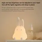 Folded Ear Rabbit Baby Sleep Lights 1200mAh Silicone Animal Lamp Home Decoration