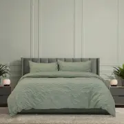 Ardor Boudoir Adeline Polyester Quilt Cover/Pillowcase Home Bedding Set - Sage
