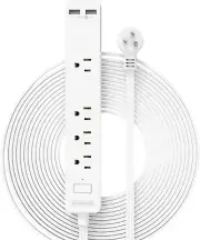 Flat Extension Cord 15 Ft, Ultra Thin Flat Extension Cord under Carpet, Rug, Do