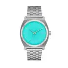 Nixon "Time Teller" Watch (Silver/Turquoise) Stainless Steel Analog Watch