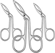 3 Pack Eyebrow Tweezers, Scissors Shaped Eyebrow Straight Tip Tweezers Clip, Flat Tip Tweezers Hair Plucker, Straight Tip Hairgripping Eyebrow (Silver Plated)