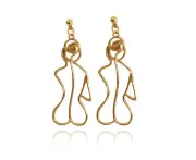 Culturesse Adren 55mm Female Back Line Art Earrings Fashion For Pierced Ears