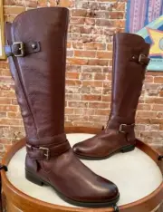 Naturalizer Chocolate Brown Leather Jordan Tall Medium Calf Riding Boot 11W New