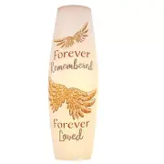 Stony Creek Forever Remembered Sympathy Lighted Vase 11.75 x 4 x 4" Memorial NIB