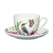 Maxwell & Williams Eloise Short Lyric Cup & Saucer 240ml - Spinebill Honeyeate