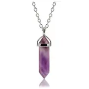 Amethyst Double Point Necklace - Free Chain - Protection • Awareness • Harmony • Wisdom - Crystal Healing - February Birthstone
