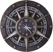 Garden Clock Weatherproof Outdoor, Outdoor Clock Decorative Wall Clock Vintage Industrial Art Numbers Inside Wall Clocks Outside Quartz Movement Battery Operated Wall Clock Metal a