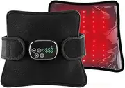 Multifunctional Cordless Red Light Heating Pad for Body, 3 Massage Levels, 3 Timer Setting, 46pcs Beads of 660nm & 850nm, 5000mAh, Black