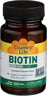 Country Life Biotin 1000 mcg -100 Tablets
