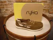 Ryka Brown Chatham Nubuck Leather Slip-on Boat Shoes 5 NEW