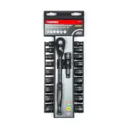 3/8" Drive 100-Position Ratchet SAE/Metric Socket Wrench Set 20-Piece
