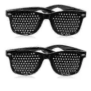 Glasses,set Of 2 Pinhole Glasses For Eyesight Improvement Unisex Black Eyeglasses For Eyesight Improvement_ (purchase At Cost)