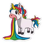 Unicorn Vomit Rainbow, Vinyl Decal Sticker, Indoor Outdoor, 3 Sizes, #9723