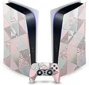Official LebensArt Soft Pastels Art Mix Vinyl Faceplate Sticker Gaming Skin Decal Cover Compatible with Sony PlayStation 5 PS5 Digital Edition Console and DualSense Controller