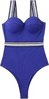 [Generic] Two Piece Swimsuits Women's Deep V Neck Swimsuits Ruffled Backless Swimwear Mesh Slimming Bathing Suit Swimwear
