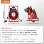 Manual Drain Cleaner Machine 50FT 1/2 Inch Drain Auger with 4 Cutting Tools