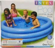 New Intex Crystal Blue Inflatable Pool 66" X 15" Ages 2+ Factory Sealed #58446ED