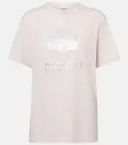 [Marant Etoile] Marant Etoile Zewel logo linen T-shirt AU 14 pink