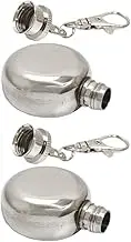 Alipis Sturdy Camping Flask 1oz Round Mini Flask with Keychain Attachment Great for Alcohol Move