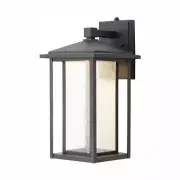 Home Decorator Black Outdoor Seeded Glass Dusk to Dawn Wall Lantern Sconce