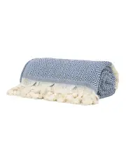 [Tolu] Turkish Towel in Navy/White