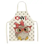 Nevenka Cartoon Owl Bib Apron For Painting Housekeeping-A5