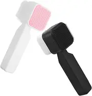HAPINARY Facial Cleansing Brush 2 Pack Silicone Face Brush Double Sided Long Handle Deep Cleansing Tool for Women Men
