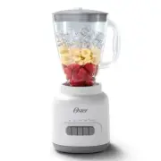 Oster Blender 48-oz. 700W 6-Cup, 5-Speed Plastic Jar Dishwasher-Safe in White