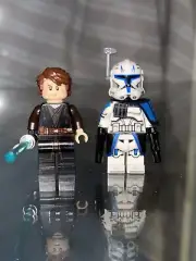 Lego Anakin Skywalker & Captain Rex Minifigure (No Helmet Holes)