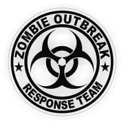 (Clear) Zombie Outbreak Response Team Hard Hat Sticker - Helmet Label Decal ZORT