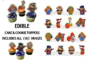 Fisher Price Little People HALLOWEEN Edible CAKE COOKIE CUPCAKE Topper SET of 16