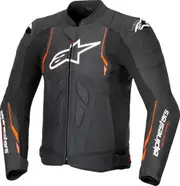 Alpinestars Dusk Airflow perforated Motorcycle Leather Jacket, black-red, Size 58 for Men Black Red