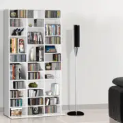 Adjustable Bookcase Shelving CD DVD Book Storage Rack Display Organizer White