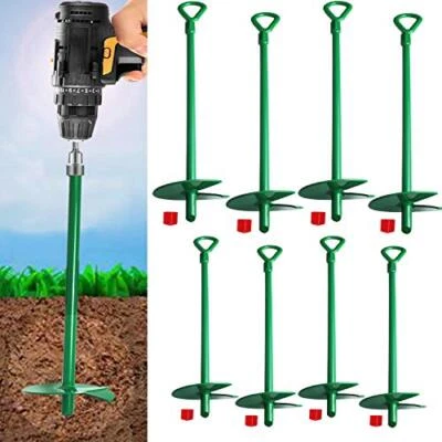 8 Pack 18 Inch Ground Anchor Spiral Earth Anchor for Trampoline Tree Shelters
