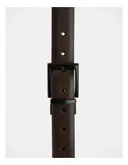 [Blaq] Pin Buckle Reversible Belt 32mm in Brown/Tan
