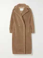 [Max Mara] Max Mara - Teddy Bear Icon Oversized Camel Hair And Silk-blend Coat - small small Brown