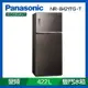 Panasonic國際牌422公升無邊框玻璃雙門冰箱曜石棕NR-B421TG-T