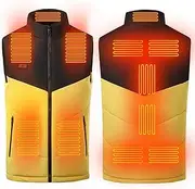 [HYCYYFC] Men's Heated Vest, USB Charging Lightweight Heated Jacket for Women Men Skiing Fishing Hunting(Battery Not Included) (Color : Yellow, Size : M)
