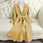 Fashion Womens Loose Winter Warm Wool Coat and Cashmere Blend Windbreaker Jacket