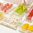 Stackable Fridge Drawer Drainage Tray Refrigerator Bins Storage Organizer