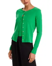 Leset Pointelle Crewneck Cardigan