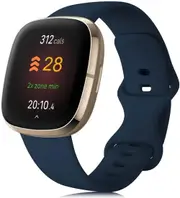 For Fitbit Sense 2 /Fitbit Sense Replacement Wrist Band Wristband Silicone Sports Watch (Navy Blue-Large Size)